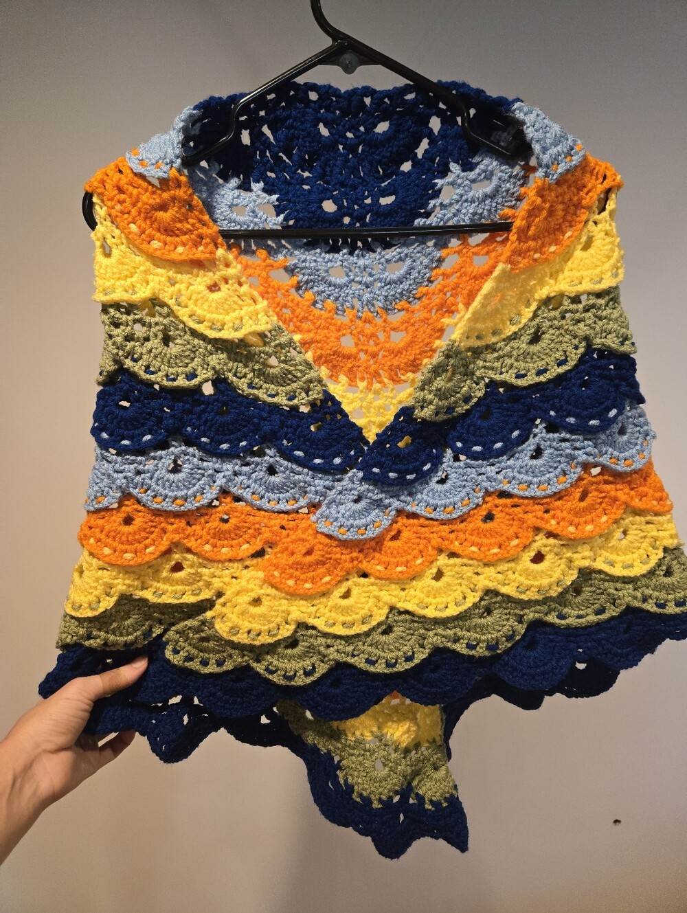 Handmade Crochet Virus Shawl Wrap - Picture 7 of 11